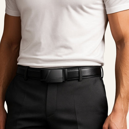 Men's Black Leather Dress Belt – Fiare